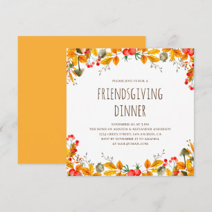 Thanksgiving eten. Vriendschapsfeest. herfst Kaart