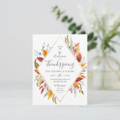 Thanksgiving Eve Cocktail Party Waterverf Foliage Kaart (Staand voorkant)