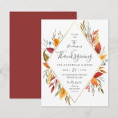 Thanksgiving Eve Cocktail Party Waterverf Foliage Kaart (Voorkant / Achterkant)