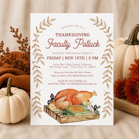 Thanksgiving Faculteit Potluck Uitnodiging