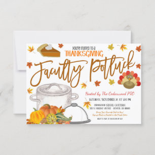 Thanksgiving Faculty Potluck Invitation Kaart