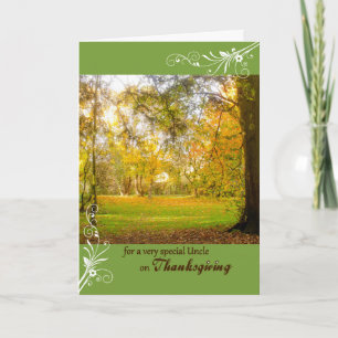 Thanksgiving Fall Colors voor speciale oom Feestdagen Kaart