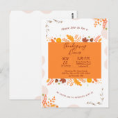 Thanksgiving Fall Feuilles Dîner Invitation (Devant / Derrière)