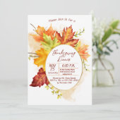 Thanksgiving Fall Feuilles Dîner Invitation (Debout devant)