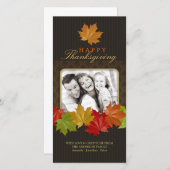Thanksgiving Fall Leaves carte photo (Devant / Derrière)