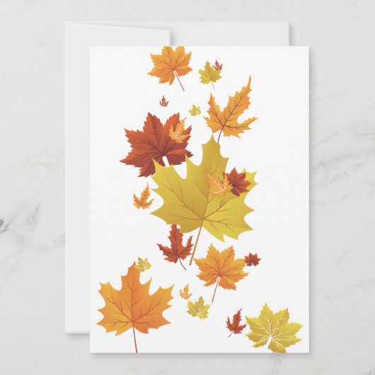 Thanksgiving Fall Leaves Pumpkin Dinner Invitation (Dos)