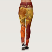 Thanksgiving Fall Leggings Feuilles VOTRE NOM (Dos)