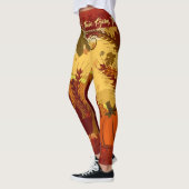 Thanksgiving Fall Leggings Feuilles VOTRE NOM (Gauche)