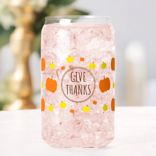 Thanksgiving Fall Remerciements Can Glass Wrap