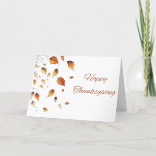 Thanksgiving Falling Leaves Kaart