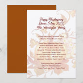 Thanksgiving Familiediner Menu Sjabloon Kaart (Voorkant / Achterkant)