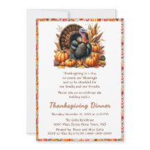 Thanksgiving Famille amis Dîner Invitation