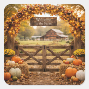 Thanksgiving Farm Vierkante Sticker