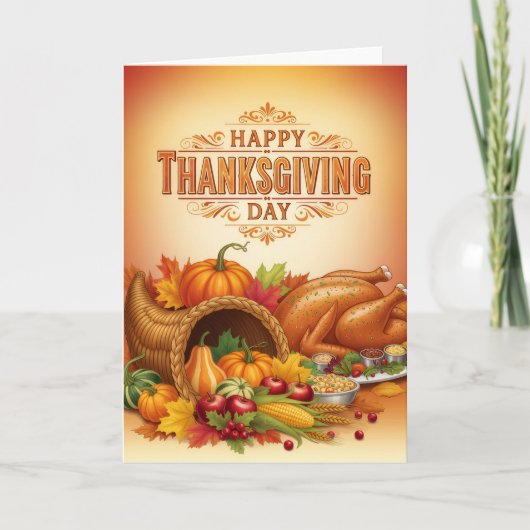 Thanksgiving Feast Blessings — Holiday Greeting Kaart (Voorkant)