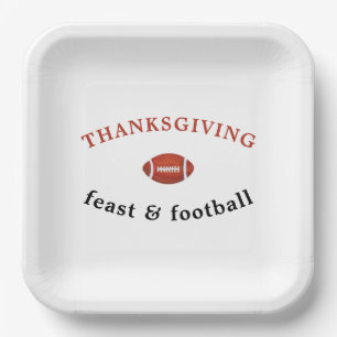 Thanksgiving Feast en Football Dinner Party Papieren Bordje