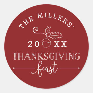 Thanksgiving feast ronde sticker