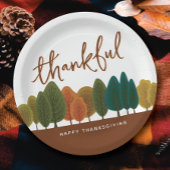Thanksgiving feest dankbare herfstbomen papieren bordje