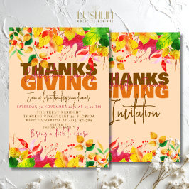 Thanksgiving Feest Diner Herfst Oogst Kaart