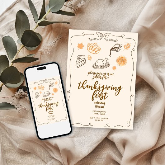 Thanksgiving Feest | Herfst Dinner Party Kaart
