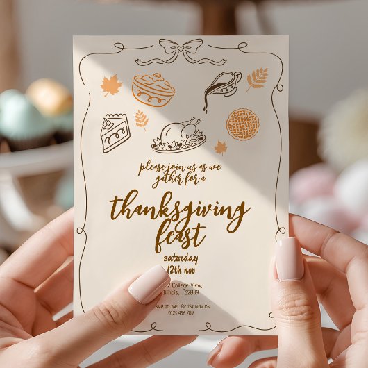Thanksgiving Feest | Herfst Dinner Party Kaart