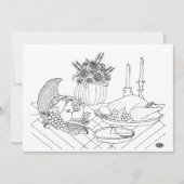 Thanksgiving Feest Kleurboek Briefkaart (Voorkant)