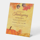 Thanksgiving feest Uitnodiging Thanksgiving Diner Reclamebord Met Voetstuk (Voorkant)