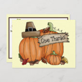 Thanksgiving Feestdagenkaart (Voorkant / Achterkant)