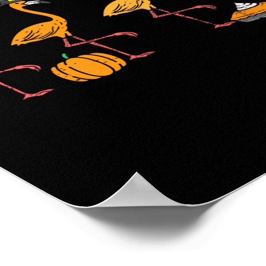 Thanksgiving Flamingo's Grappige Herfst Herfst Vog Poster (Hoek)