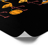 Thanksgiving Flamingo's Grappige Herfst Herfst Vog Poster (Hoek)