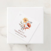 Thanksgiving Floral Modern Elegant Wildflower Bedankjes Labels (In situ)