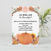 Thanksgiving Floral Pumpkin Kaart (Staand voorkant)
