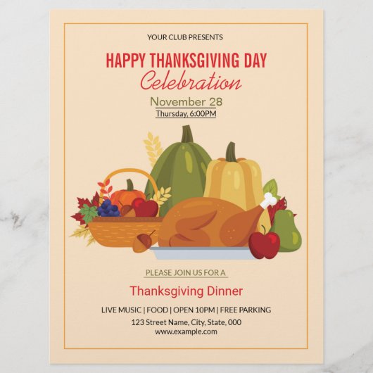 Thanksgiving Flyer sjabloon (Voorkant)
