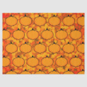 Thanksgiving Foliage Pumpkin Drawing Custom Text  Tissuepapier (Voorkant)