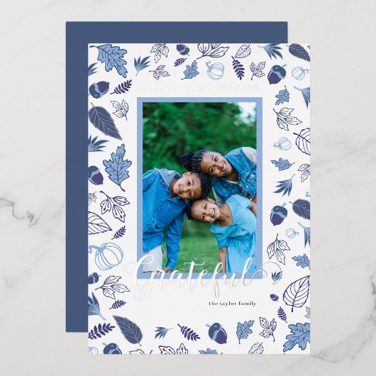 Thanksgiving Folie Feestdagenkaart (Voorkant / Achterkant)