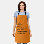 Thanksgiving Food Dinner Lijst Gepersonaliseerd Schort (Gedragen)
