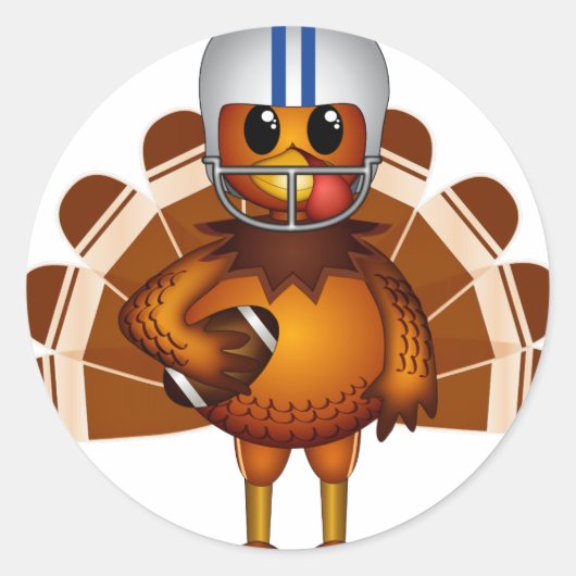 Thanksgiving Football Ronde Sticker (Voorkant)
