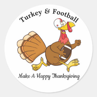 Thanksgiving Football Turkije loopt Ronde Sticker