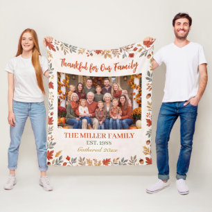 Thanksgiving Foto Dekbedovertrek Familie Fleece He Deken