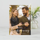 Thanksgiving Foto Plaid Feestdagenkaart (Staand voorkant)