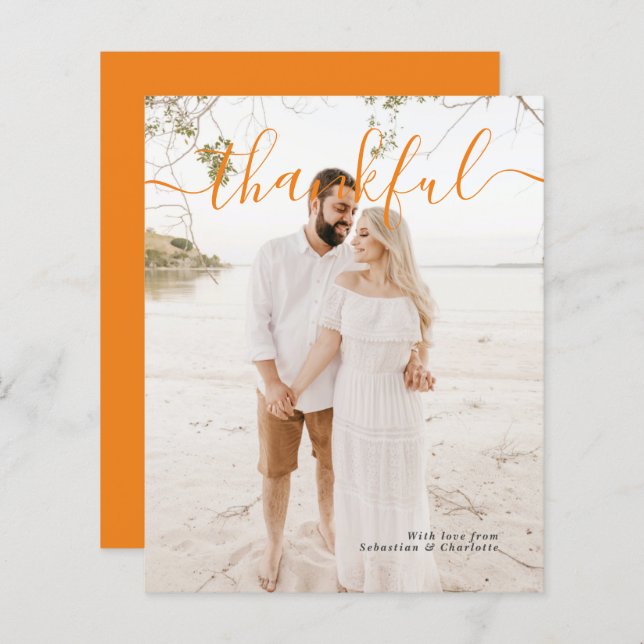 Thanksgiving Foto Typografie Sjabloon (Voorkant / Achterkant)