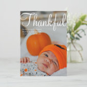 Thanksgiving Fotocollage Geboorteaankondiging Kaart (Staand voorkant)