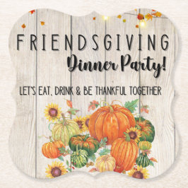 Thanksgiving Friendsgiving Cocktailservetten Kartonnen Onderzetters
