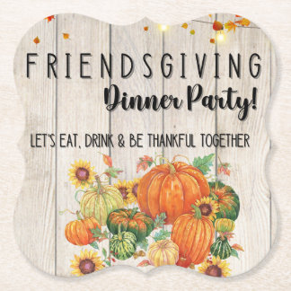 Thanksgiving Friendsgiving Cocktailservetten Kartonnen Onderzetters
