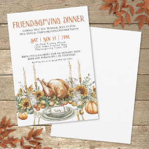 Thanksgiving Friendsgiving Dinner Party Kaart