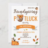 Thanksgiving Friendsgiving Potluck Kaart (Voorkant)