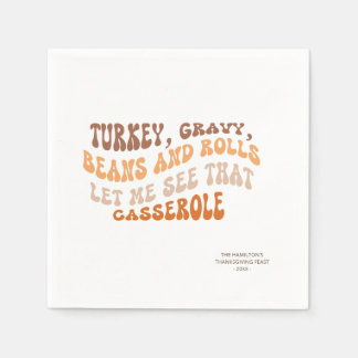 Thanksgiving Friendsgiving Retro papieren servette Servet