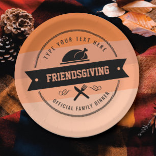 Thanksgiving Friendsgiving Turkey Personalized Papieren Bordje