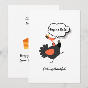 Thanksgiving Fun Turkey Vegan Custom Text Kaart