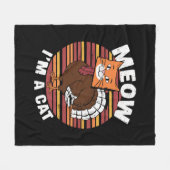 Thanksgiving Funny Turkey Fake Cat Retro Fleece Deken (Voorkant (Horizontaal))