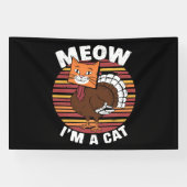 Thanksgiving Funny Turkey Fake Cat Retro Spandoek (Horizontaal)